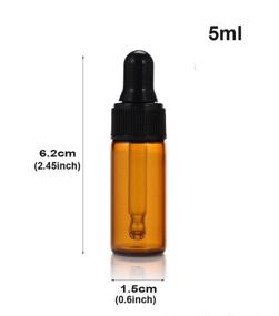 img 1 attached to 🧪 Simple-e 10pcs 5ml 1/6oz Amber Mini Glass Bottle Set with Dropper and Cleaning Cloth - Ideal for Essential Oils and Samples (10-pack)