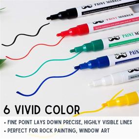 img 2 attached to Mr. Pen- 6 Pack Fine Point Paint Markers, Assorted Colors, Permanent, Oil Based, Colored Paint Pens