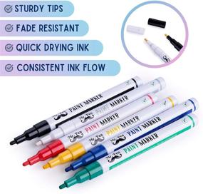 img 3 attached to Mr. Pen- 6 Pack Fine Point Paint Markers, Assorted Colors, Permanent, Oil Based, Colored Paint Pens