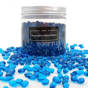 img 4 attached to Blue Glass Pebbles Vase Fillers for Craft/Fish Tank Rocks/Air Plants Decoration Stones, Irregular Glass Gems Artificial Crystal Pebbles – FOOO Glass Stones, Aquarium Pebbles Rocks 1LB