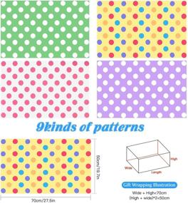 img 3 attached to 🎁 PLULON 18-Sheets Polka Dot Birthday Gift Wrapping Paper, Colorful Wrap for Birthday, Baby Shower, Weddings