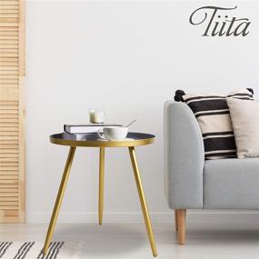 img 1 attached to 🪑 Tiita Round End Table: Versatile Metal Side Table for Stylish Living Rooms, Bedrooms, Offices, and Small Spaces