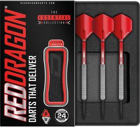 img 4 attached to 🔥 Premium RED DRAGON Hell Fire Tungsten Steeltip Darts Set with Flights & Shafts - 22g & 24g Options