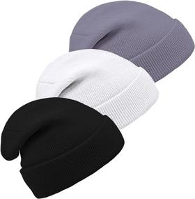 img 4 attached to 🧢 Cooraby Winter Beanie Hats: Stylish and Warm Knitted Skull Caps for Men and Women