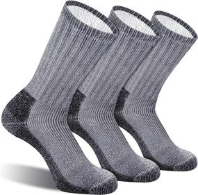 img 4 attached to Warm and Cushioned: CelerSport Men's Hiking Socks for Winter Adventures (3 Pairs)