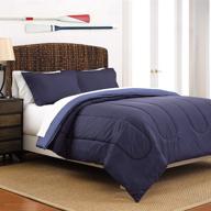 🛏️ martex 1c11995 reversible twin size 3-piece comforter set in navy blue/medium blue: enjoy versatile and stylish bedding логотип