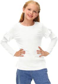 img 1 attached to 👚 BesserBay Ruffle Sleeve Casual Girls' Clothing and Tops: Tees & Blouses