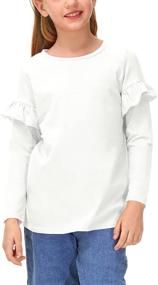 img 4 attached to 👚 BesserBay Ruffle Sleeve Casual Girls' Clothing and Tops: Tees & Blouses