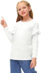 img 2 attached to 👚 BesserBay Ruffle Sleeve Casual Girls' Clothing and Tops: Tees & Blouses