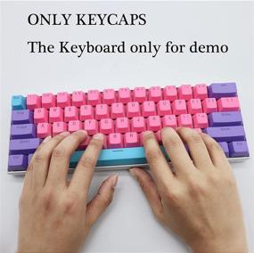 img 3 attached to 🎮 Pink GTSP 61 PBT Keycaps 60% Ducky One 2 Mini Keycaps RGB Keycap Set with Key Puller for Cherry MX Switches GK61/RK61/Anne pro 2 Mechanical Gaming Keyboard