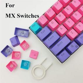 img 2 attached to 🎮 Pink GTSP 61 PBT Keycaps 60% Ducky One 2 Mini Keycaps RGB Keycap Set with Key Puller for Cherry MX Switches GK61/RK61/Anne pro 2 Mechanical Gaming Keyboard