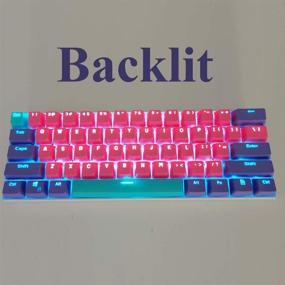 img 1 attached to 🎮 Pink GTSP 61 PBT Keycaps 60% Ducky One 2 Mini Keycaps RGB Keycap Set with Key Puller for Cherry MX Switches GK61/RK61/Anne pro 2 Mechanical Gaming Keyboard