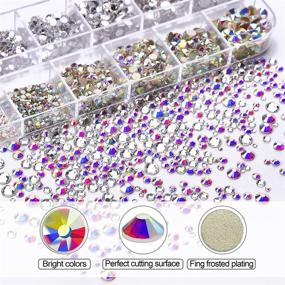 img 2 attached to RHUEFTAT Набор страз для маникюра - 2400 штук плоских камней AB разных размеров с органайзером, восковым карандашом и пинцетом - идеально подходит для создания маникюра (2400 штук).