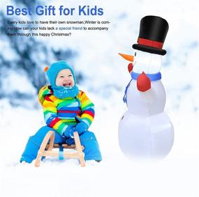 img 1 attached to 🎅 Outdoor Christmas Inflatable Snowman Decorations – 4FT, Built-in LED Lights, Tethers & Stakes for Yard, Garden, Lawn. Ideal for Holiday & Winter Décor