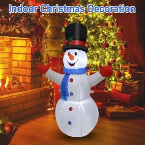 img 2 attached to 🎅 Outdoor Christmas Inflatable Snowman Decorations – 4FT, Built-in LED Lights, Tethers & Stakes for Yard, Garden, Lawn. Ideal for Holiday & Winter Décor