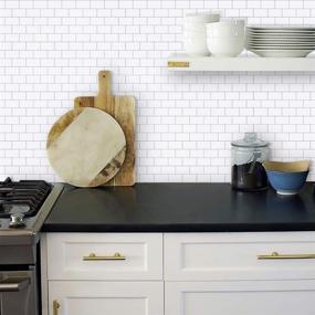 img 2 attached to 🔥 Upgrade Your Kitchen with STICKGOO 10-Sheet Peel and Stick Subway Tile Backsplash – 13"x12" Self-Adhesive, White Kitchen Backsplash Tiles