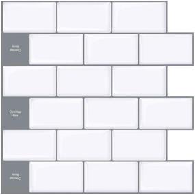 img 4 attached to 🔥 Upgrade Your Kitchen with STICKGOO 10-Sheet Peel and Stick Subway Tile Backsplash – 13"x12" Self-Adhesive, White Kitchen Backsplash Tiles