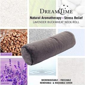 img 1 attached to 🌙 Подушка для шеи DreamTime Neck Roll: Наполнитель гречихой, аромат лаванды, способствует лучшему сну