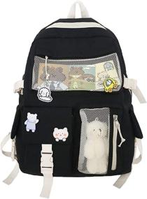 img 4 attached to Kawaii Backpack Accessories College Bookbags Laptop Accessories