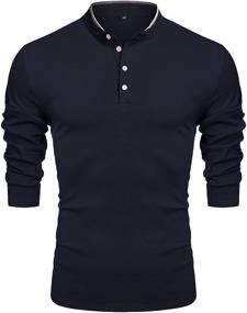 img 1 attached to LecGee Casual Sleeve Solid Color Men's Clothing and Shirts