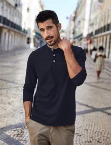 img 3 attached to LecGee Casual Sleeve Solid Color Men's Clothing and Shirts