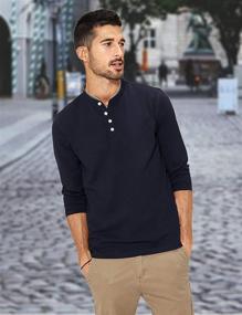 img 2 attached to LecGee Casual Sleeve Solid Color Men's Clothing and Shirts