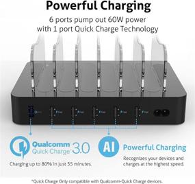 img 2 attached to 🔌 Soopii Quick Charge 3.0 60W/12A 6-Port USB Зарядная станция с 8 короткими кабелями - Black-422: Идеально подходит для телефонов, планшетов и многого другого!