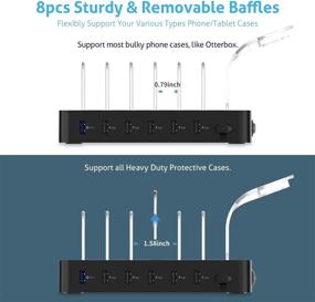 img 1 attached to 🔌 Soopii Quick Charge 3.0 60W/12A 6-Port USB Зарядная станция с 8 короткими кабелями - Black-422: Идеально подходит для телефонов, планшетов и многого другого!