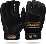 🏅 high-performance franklin sports mlb pro classic gold chrome batting gloves - perfect for baseball + softball - adult & youth sizes - black/gold design logo