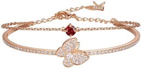 img 4 attached to 🦋 KIMILILY Rose Gold Butterfly Birthstone Bracelets for Women, Gifts for Girls with Crystals from Swarovski, Fine Jewelry Box Included