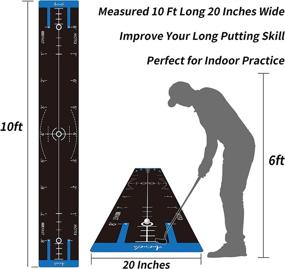 img 3 attached to 🏌️ Aucuda Indoor Putting Green: 4-Speed Putting Mat for Home, 10ft Long Golf Simulator. Perfect Golf Gift!