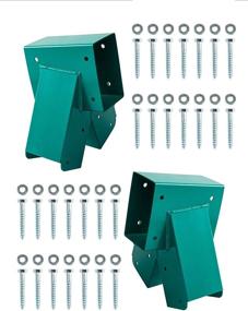 img 4 attached to Heavy Duty Steel Swing Kit - HANDYGO Swing Set Brackets, 2 DIY Wooden Swing Hardware Brackets, Green, Playground Equipment Parts with Mounting Accessories for Outdoor Play