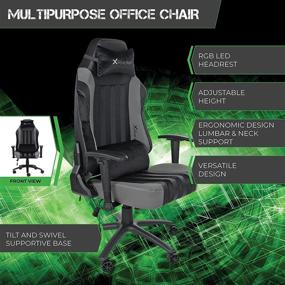 img 2 attached to 🎮 Immerse in Gaming Comfort: X Rocker Sigma RGB X PC Office Gaming Chair with LED Lights - Black