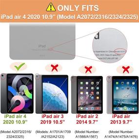 img 3 attached to Чехол INFILAND для iPad Air 2020 с держателем для карандаша | Трехслойная крышка и матово-прозрачная задняя панель | Совместим с iPad Air 4 10,9 дюйма 2020 года | Поддерживает функцию автоматического включения/выключения | Розовый