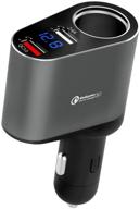 🔌 timloon car charger adapter: 60w socket splitter with dual usb quick charge 3.0 and 2.4a usb, voltage display – ideal for iphone, ipad, android, samsung, dash cam, gps logo