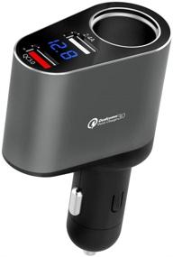 img 4 attached to 🔌 Timloon Car Charger Adapter: 60W Socket Splitter with Dual USB Quick Charge 3.0 and 2.4A USB, Voltage Display – Ideal for iPhone, iPad, Android, Samsung, Dash Cam, GPS