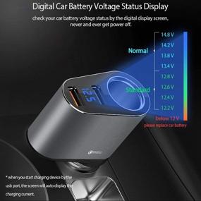 img 1 attached to 🔌 Timloon Car Charger Adapter: 60W Socket Splitter with Dual USB Quick Charge 3.0 and 2.4A USB, Voltage Display – Ideal for iPhone, iPad, Android, Samsung, Dash Cam, GPS