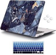 💻 icasso macbook air 13 inch case (2010-2017 older version) - navy blue marble | hard shell protective case & keyboard cover for model a1369/a1466 logo