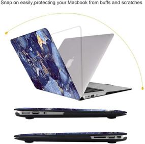 img 1 attached to 💻 iCasso MacBook Air 13 Inch Case (2010-2017 Older Version) - Navy Blue Marble | Hard Shell Protective Case & Keyboard Cover for Model A1369/A1466