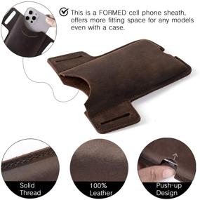 img 2 attached to Gentlestache Leather Cell Phone Holster For Belt Cell Phones & Accessories