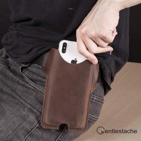 img 3 attached to Gentlestache Leather Cell Phone Holster For Belt Cell Phones & Accessories