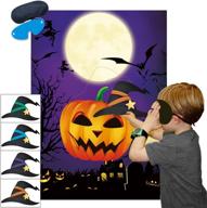 🎃 fowecelt halloween party games kit: kids pin the witches hat on the pumpkin – ideal for halloween party activities, favor games, supplies, and decorations – halloween pin the tail game logo