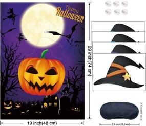 img 2 attached to 🎃 Fowecelt Halloween Party Games Kit: Kids Pin the Witches Hat on the Pumpkin – Ideal for Halloween Party Activities, Favor Games, Supplies, and Decorations – Halloween Pin The Tail Game