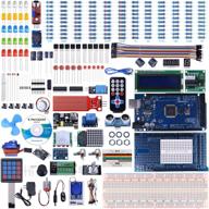 uniroi мега 2560 проект ultimate starter kit - совместимый с arduino ide + руководство, контроллерная плата, жк-дисплей 1602, сервопривод, шаговый двигатель (242 предмета) логотип