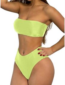 img 4 attached to ZAFUL Bandeau Strapless Bathing Swimsuit Women's Clothing