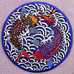 img 1 attached to ZEGINs Koi Japanese Fish Iron On Sew On Patch - Embroidered Applique Emblem