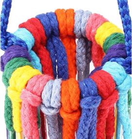 img 2 attached to 🦜 Colorful Chew Pull Parrot Toy Set - Aglet Cotton Bonka Bird Toys for Parrotlet, Quaker, Budgie, Finch, Macaw, Cockatoo
