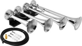 img 4 attached to Vixen Horns Train Horn VXH4124XLC: Super Loud 4-Trumpet Chrome Air Horn for Trucks, Cars, Semis, Pickups, Jeeps, RVs, SUVs - 12V Vehicle Compatible