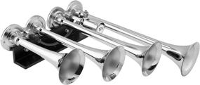 img 3 attached to Vixen Horns Train Horn VXH4124XLC: Super Loud 4-Trumpet Chrome Air Horn for Trucks, Cars, Semis, Pickups, Jeeps, RVs, SUVs - 12V Vehicle Compatible
