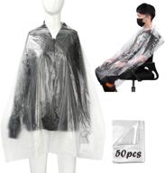 🧣 pack of 50 disposable capes for salon and barber hair cutting - professional waterproof salon cape. also includes a set of 35.5x51 inch transparent hairdresser aprons. logo